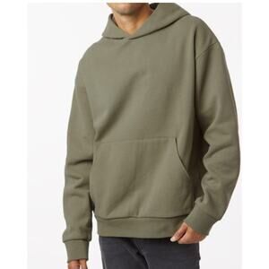Hours Collection Drop Shoulder Zip Men Hoodie Stone/Light Green Sz 2XL Pullover